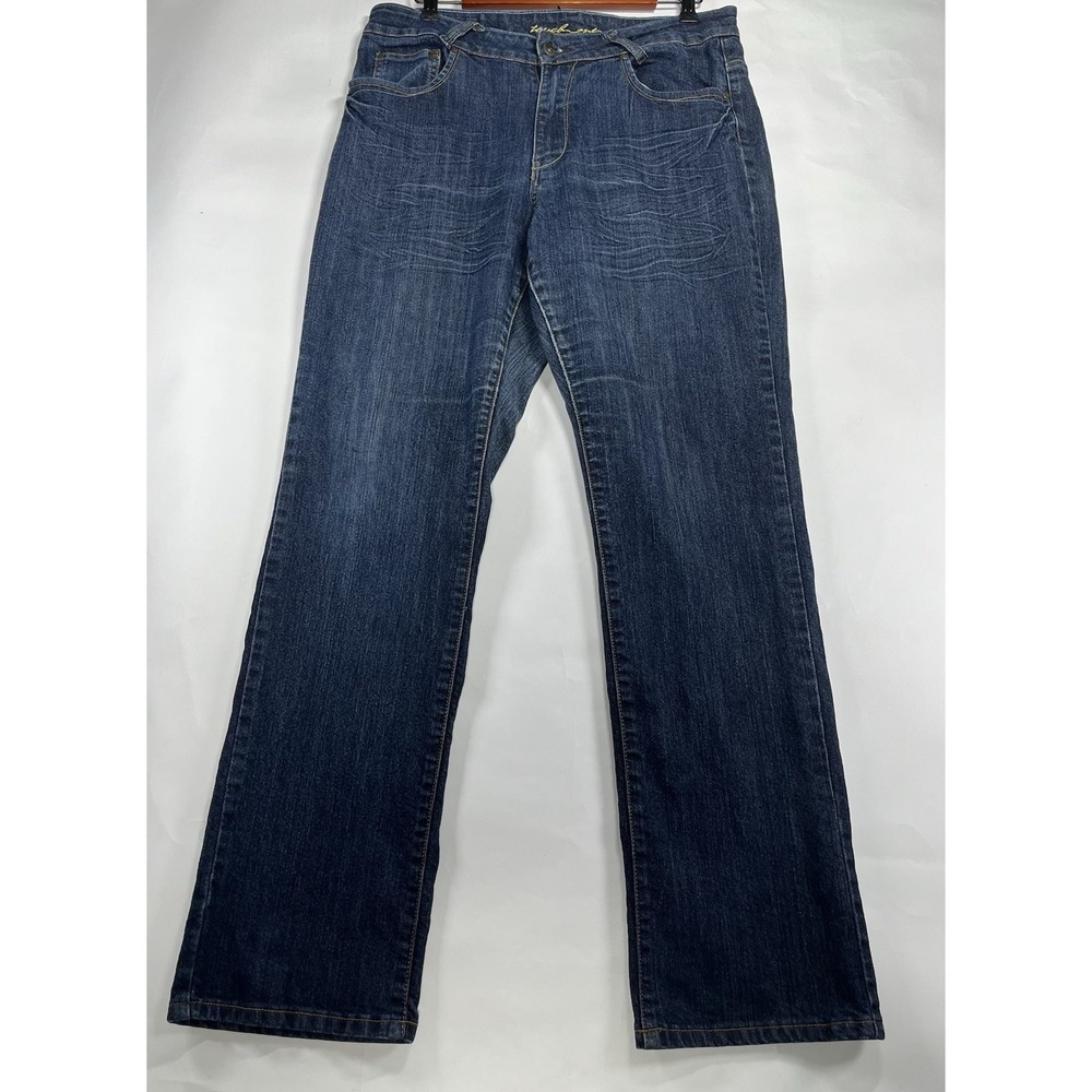 Touch Me Vintage‎ Medium Wash Straight Jeans Size 14 Embroidered Retro